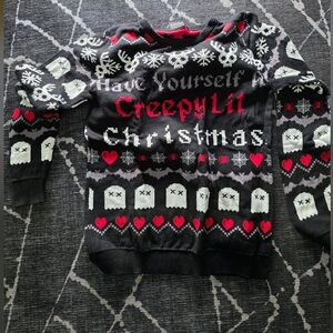 Too Fast Black and Red Festive Sweater